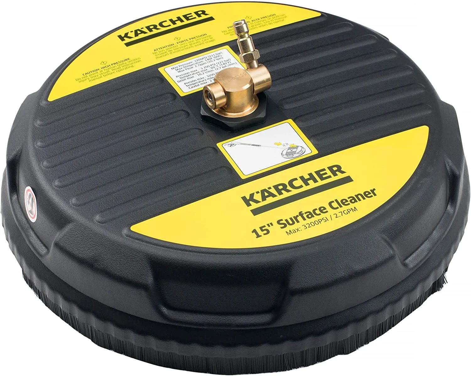 MEKOH 20 Inch Commercial Stainless Steel Surface Cleaner with 4 Wheels