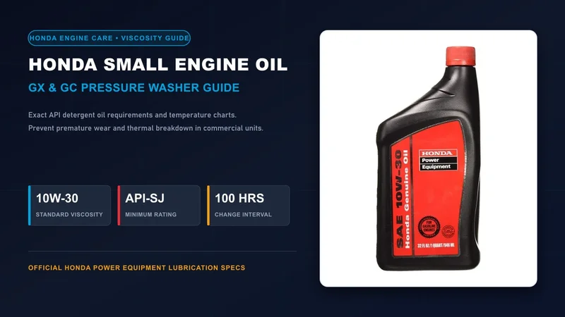 Honda Small Engine Pressure Washer Oil Type and Viscosity Guide