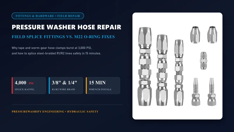Pressure Washer Hose Repair Guide: Reusable Hydraulic Splice Fittings vs M22 O-Ring Fixes