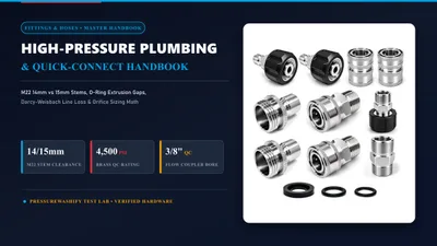 High-Pressure Plumbing & Quick-Connect Handbook: M22 Threads, Hose Friction & Orifice Math