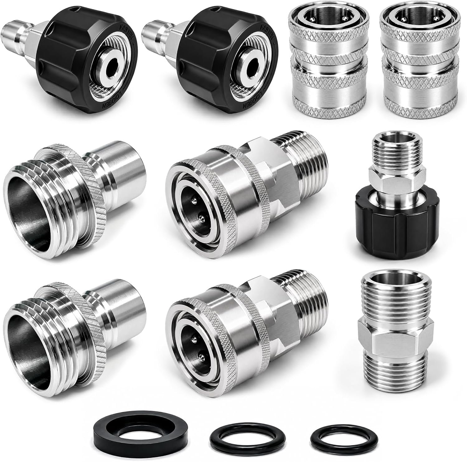 Pressure Washer Quick Connect Kit, M22-14mm to 3/8 Inch, 10 Pack