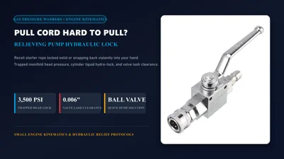 Pressure Washer Pull Cord Hard to Pull — How to Fix Hydraulic Lock and Valve Lash